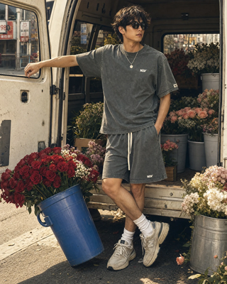 SHORTS WASHED GREY
