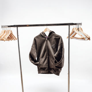 STUDIO DOUBLE ZIPPER HOODIE-SIGNATURE WASHED