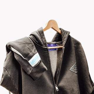 STUDIO DOUBLE ZIPPER HOODIE-SIGNATURE WASHED